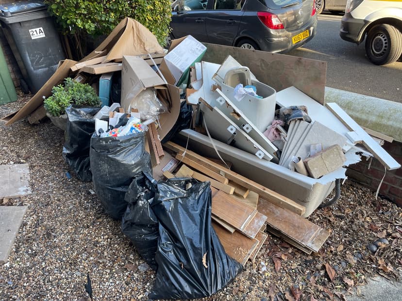 bulky waste collection outside house Liverpool furniture and household rubbish