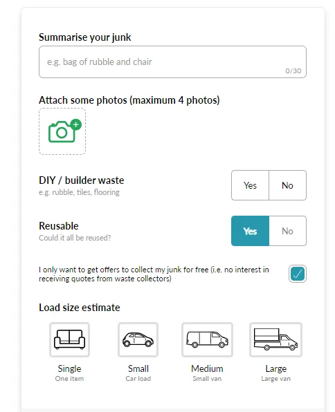 create a reuse listing on lovejunk