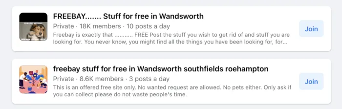 facebook forum free furniture