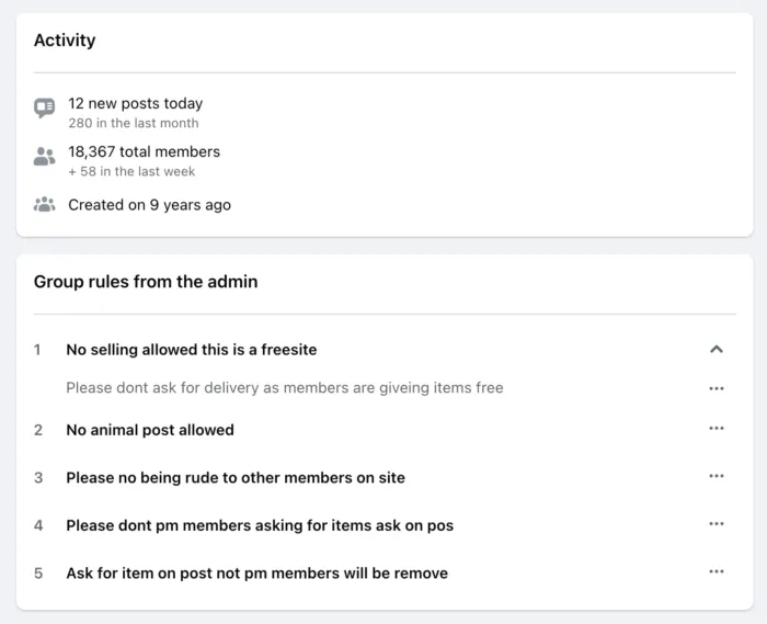 facebook forum admin rules