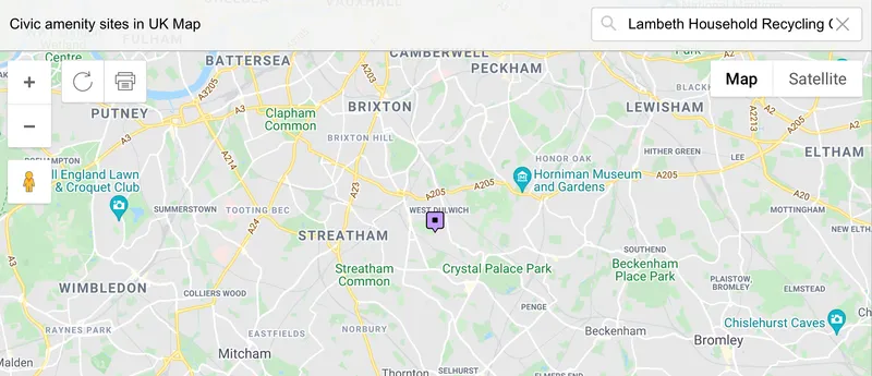map of lambeth tips
