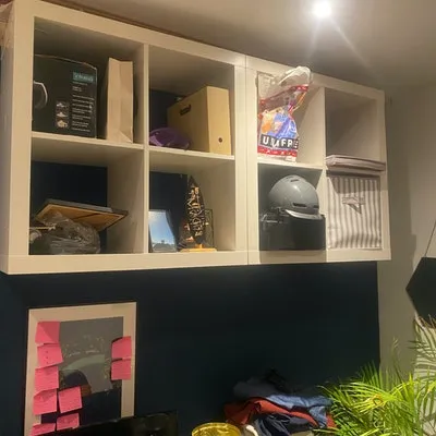 white bookshelf reused for £10