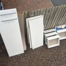 dismantled wardrobe parts removed for £75 as an example of how to dispose of rubbish in milton keynes