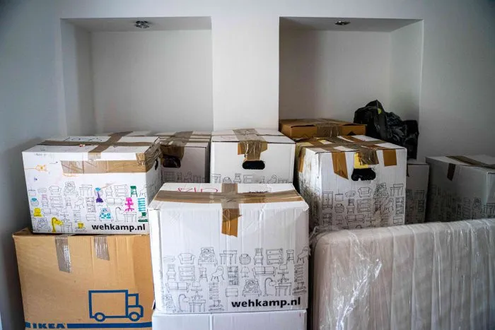 house clearance boxes to be collected