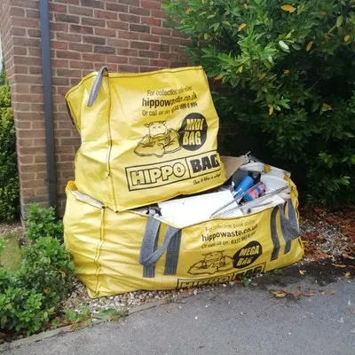 refurb waste in a bulk bag collected