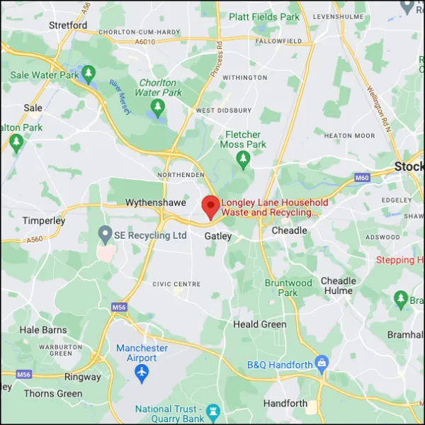 Longley Lane Household Waste and Recycling Centre - R4GM/Suez map
