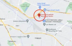 tyseley recycling centre location on a map