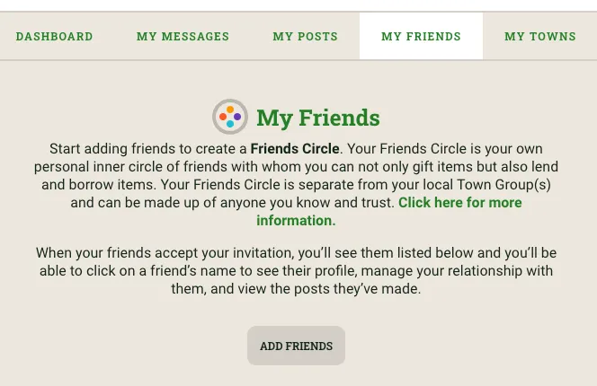 how to create a friends circle freecycle