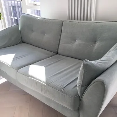 SW18 sofa and footstool £105