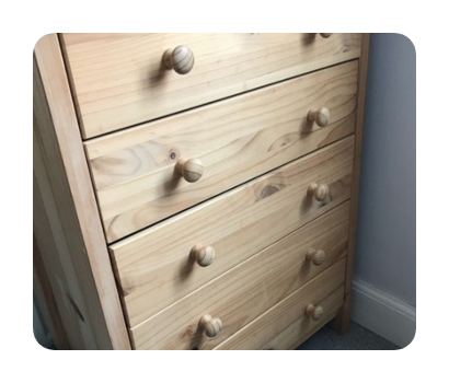 chest of drawers removed for disposal for £10