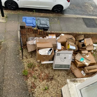 cardboard box collected for £35