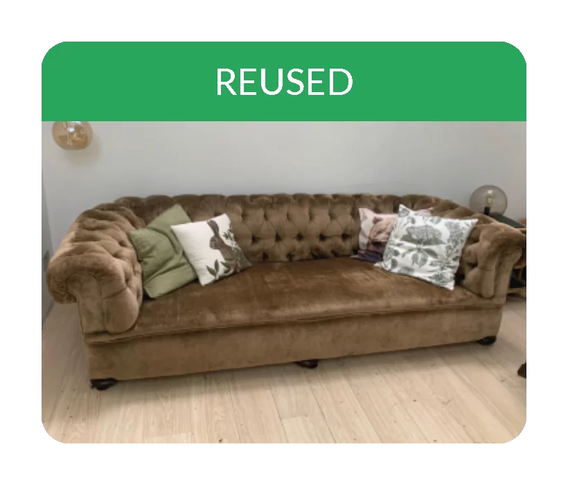 chesterfield sofa removed and reused for free