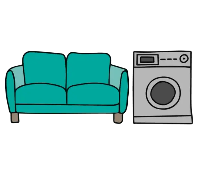 rubbish clearance example (sofa and washing machine)